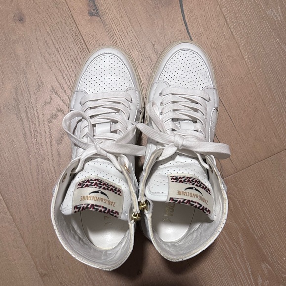 Zadig & Voltaire white flash perforated leather high top sneaker - almost new! - Picture 6 of 16